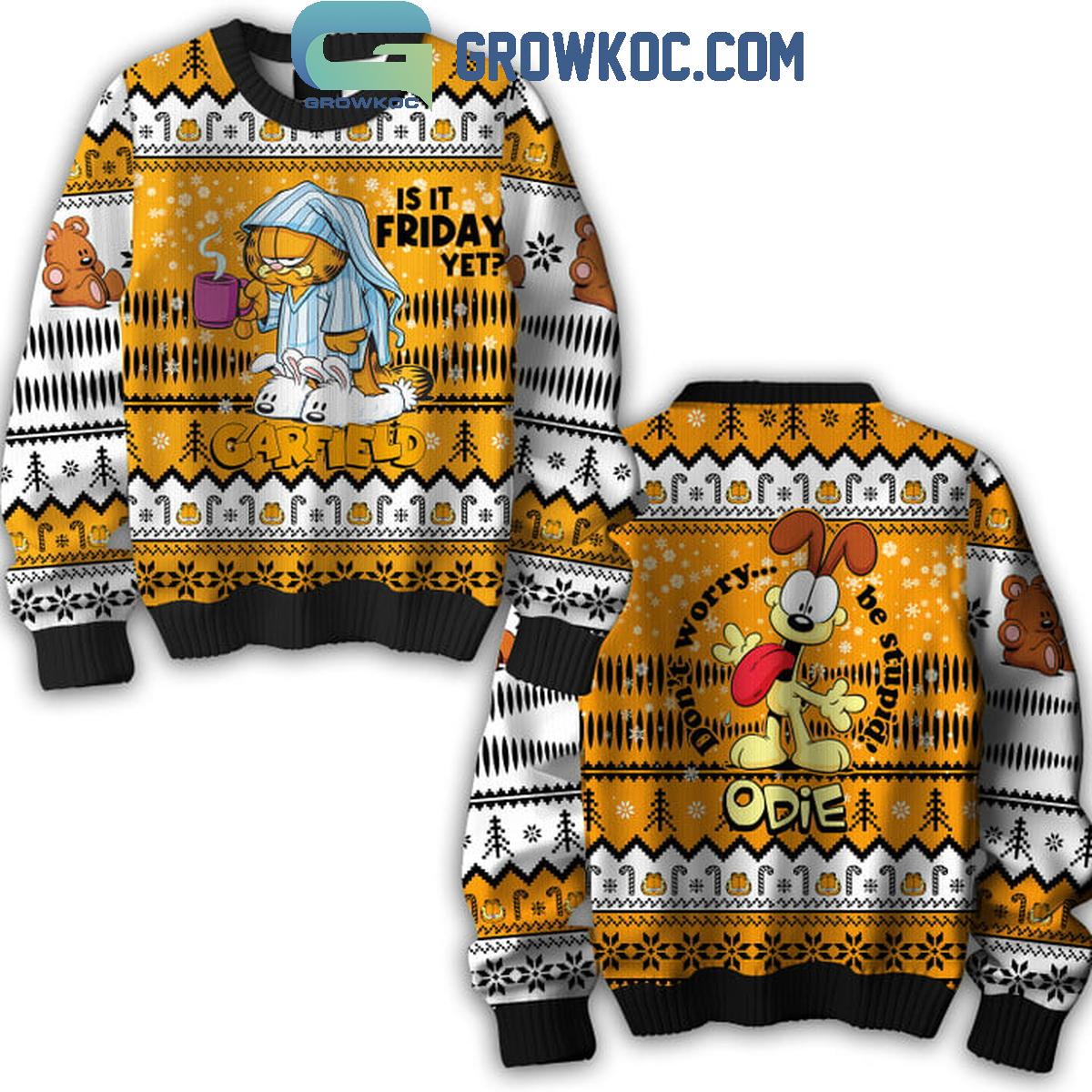 Garfield Is It Friday Yet Odie Ugly Sweater 1 xqgn8