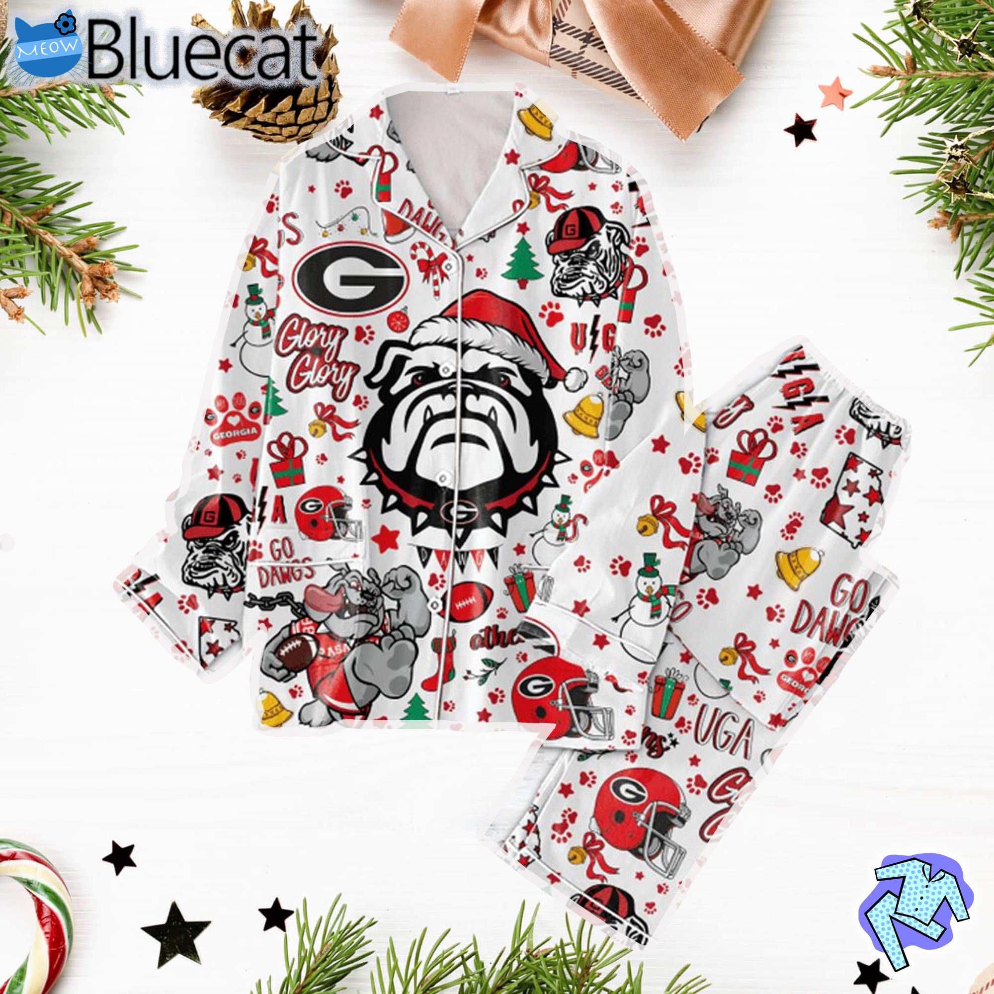 Georgia Bulldogs Glory Glory Merry Christmas Pajamas Set fb25d6 0