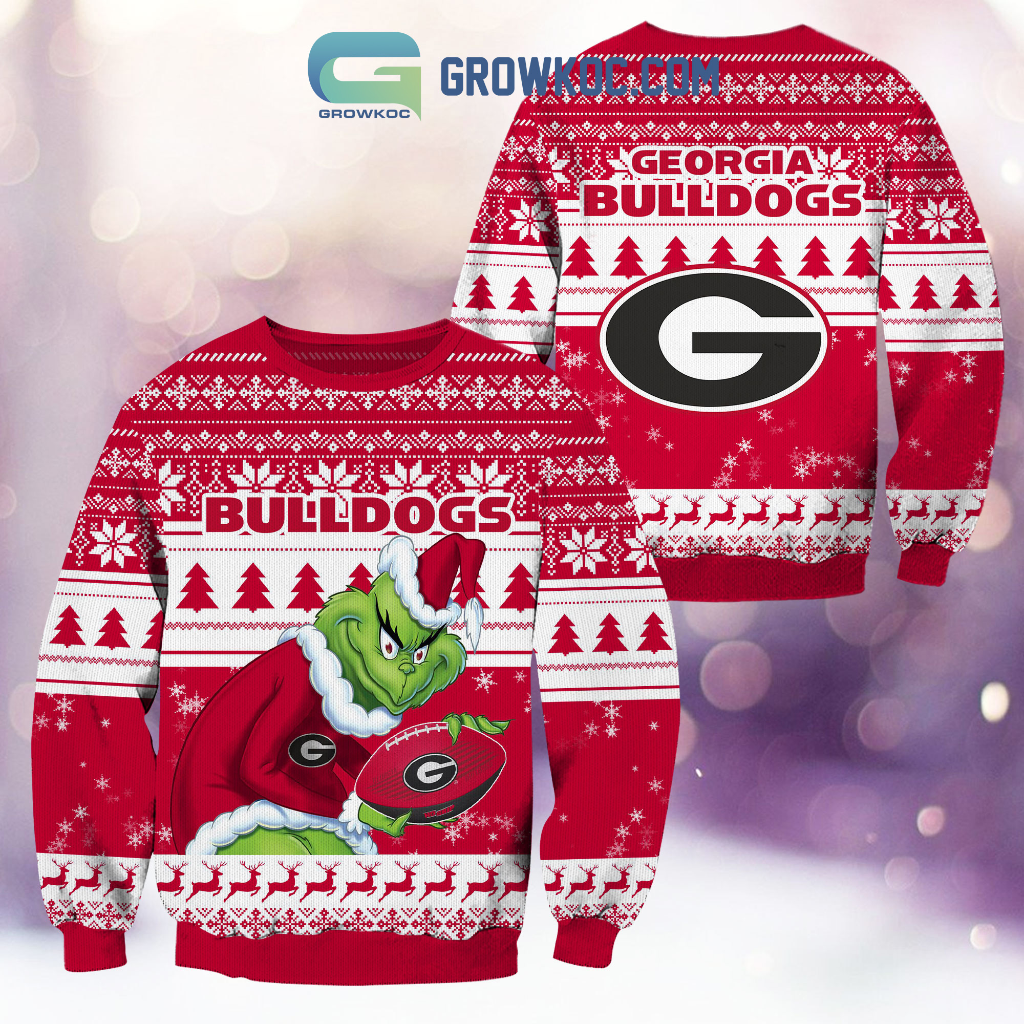 Georgia Bulldogs Grinch NCAA Christmas Ugly Sweater2B1 AUQpe