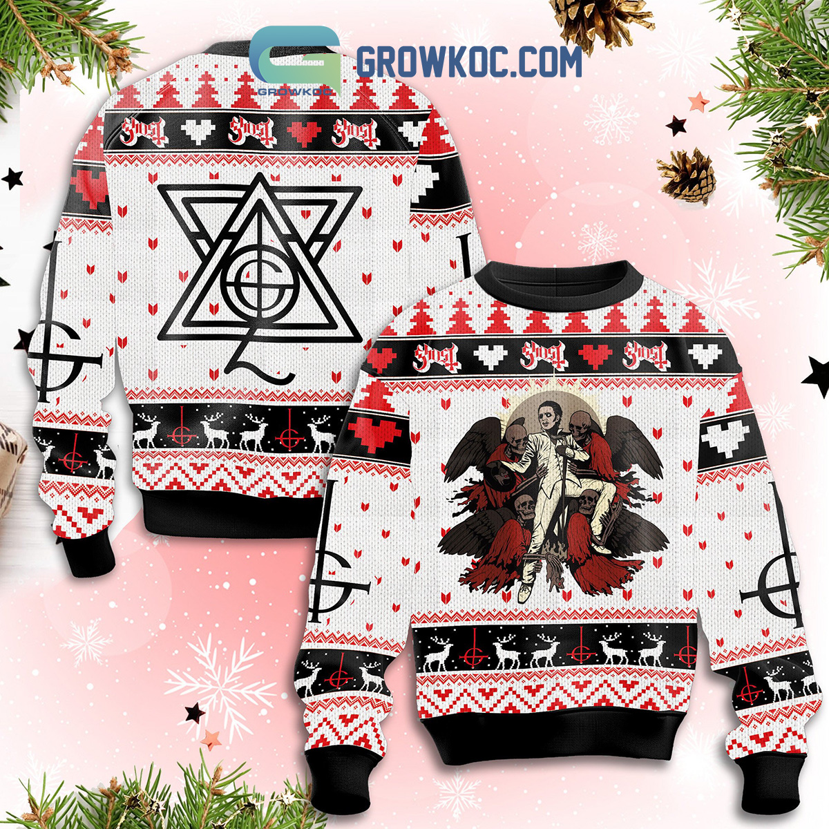 Ghost Rock Band Popestar Ugly Sweater2B1 Td2XV