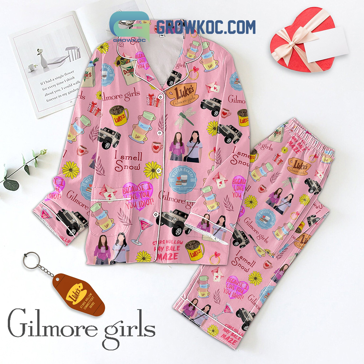 Gilmore Girls I Smell Snow Valentine Polyester Pajamas Set2B1 8vBWi