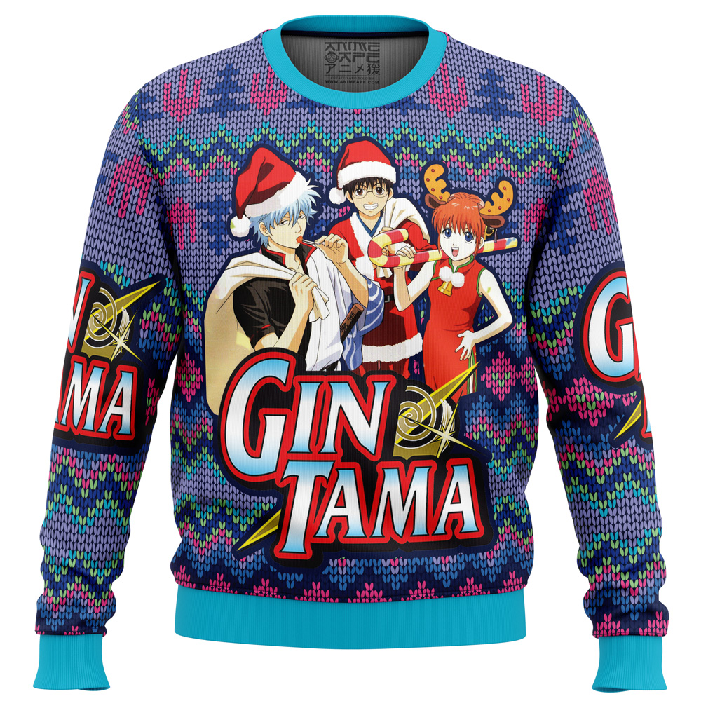 Gintama Alt Ugly Christmas Sweater FRONT mockup