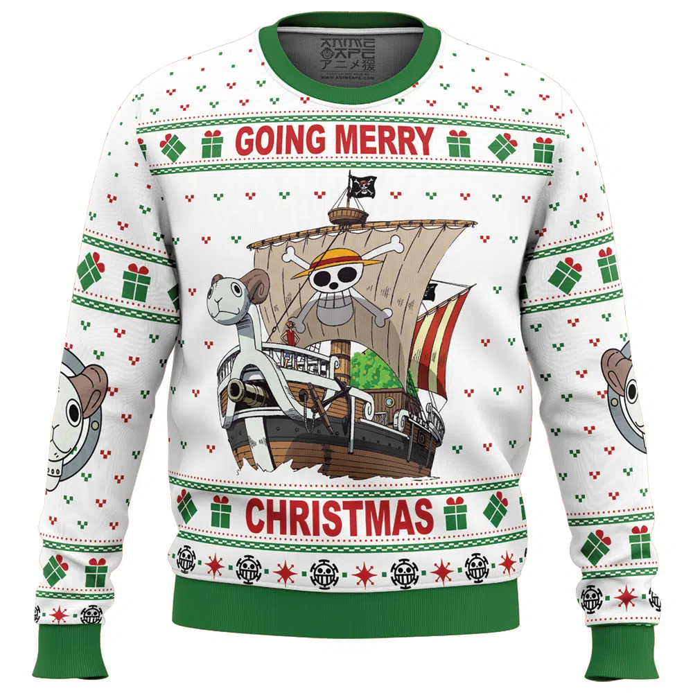 Going Merry Christmas One Piece Ugly Christmas Sweater FRONT mockup