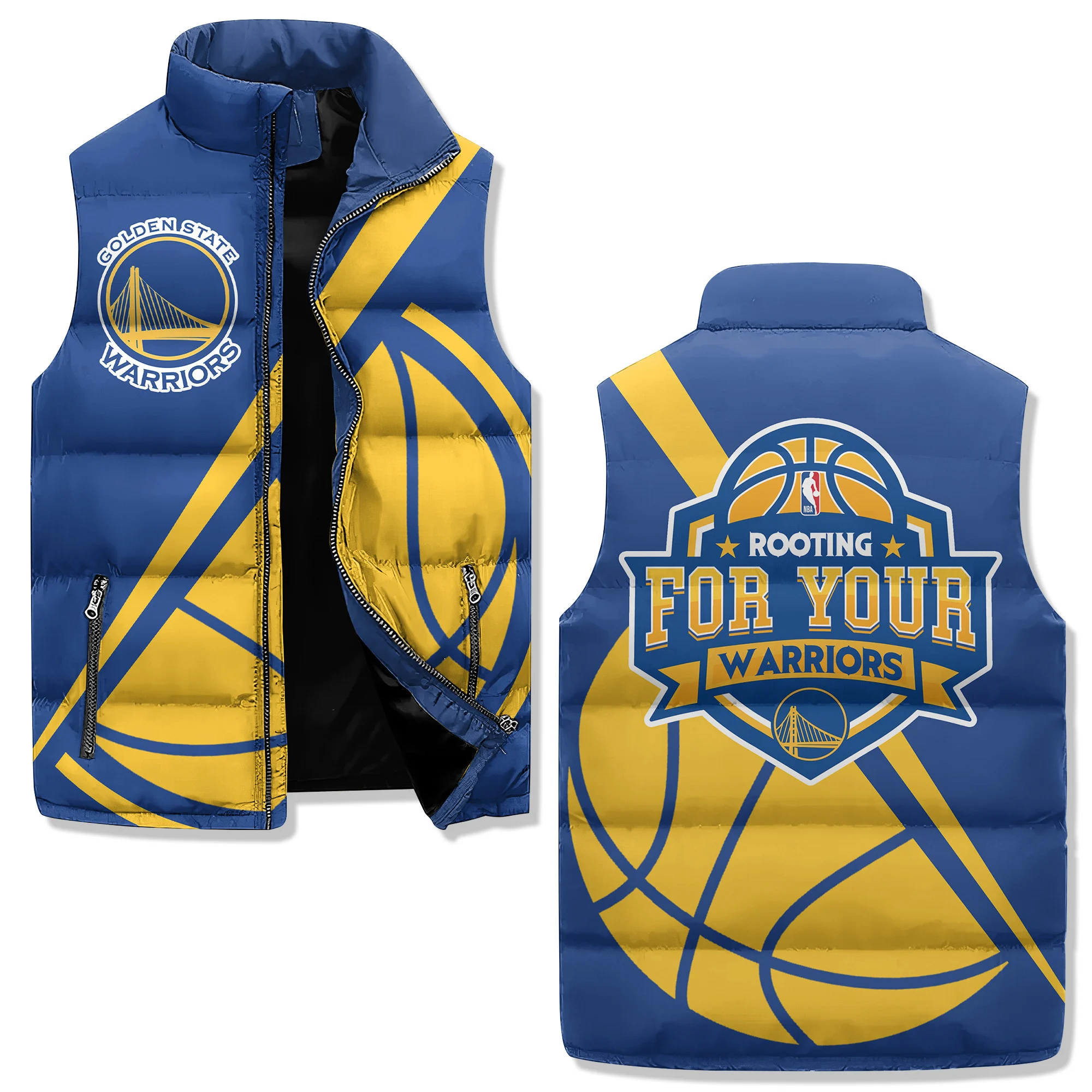 Golden State Warriors Puffer Sleeveless Jacket Rooting For Your Warriors2B1 C5BYy