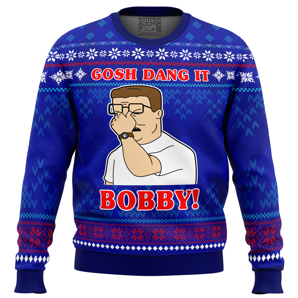 Gosh Dang It Bobby King Of The Hill Ugly Christmas Sweater FRONT mockup