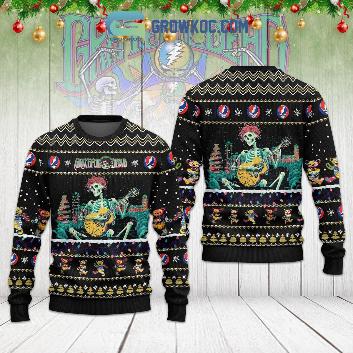 Grateful Dead Christmas Holiday Ugly Sweater2B1 t7fu7