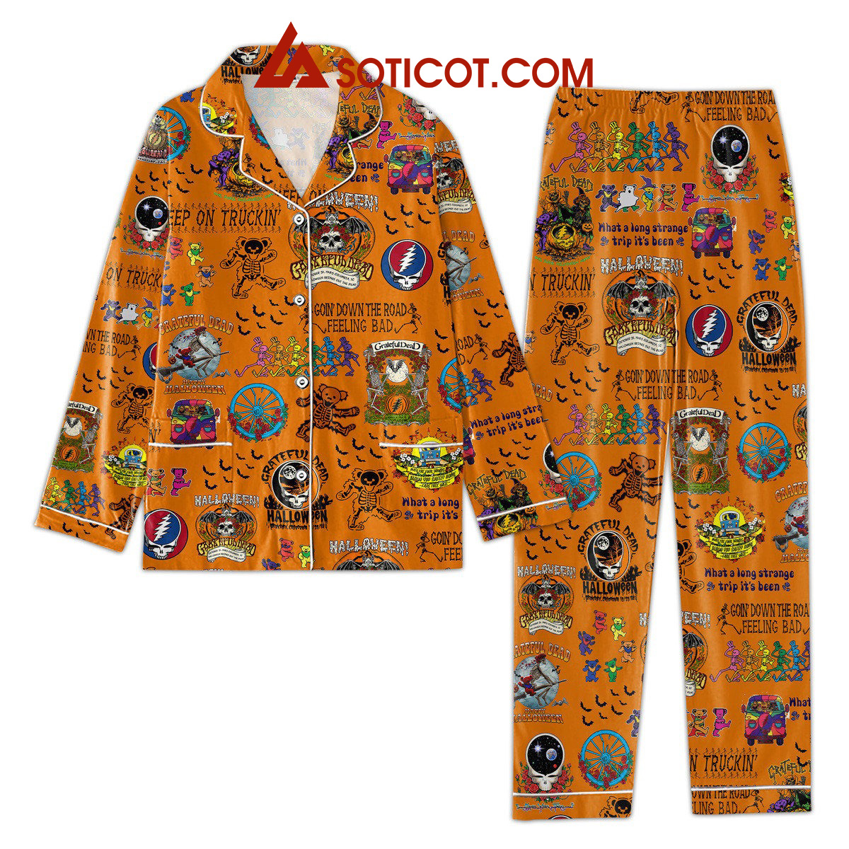 Grateful Dead Goin Down The Road Feeling Bad Pajamas Set2B1 Gm0f1