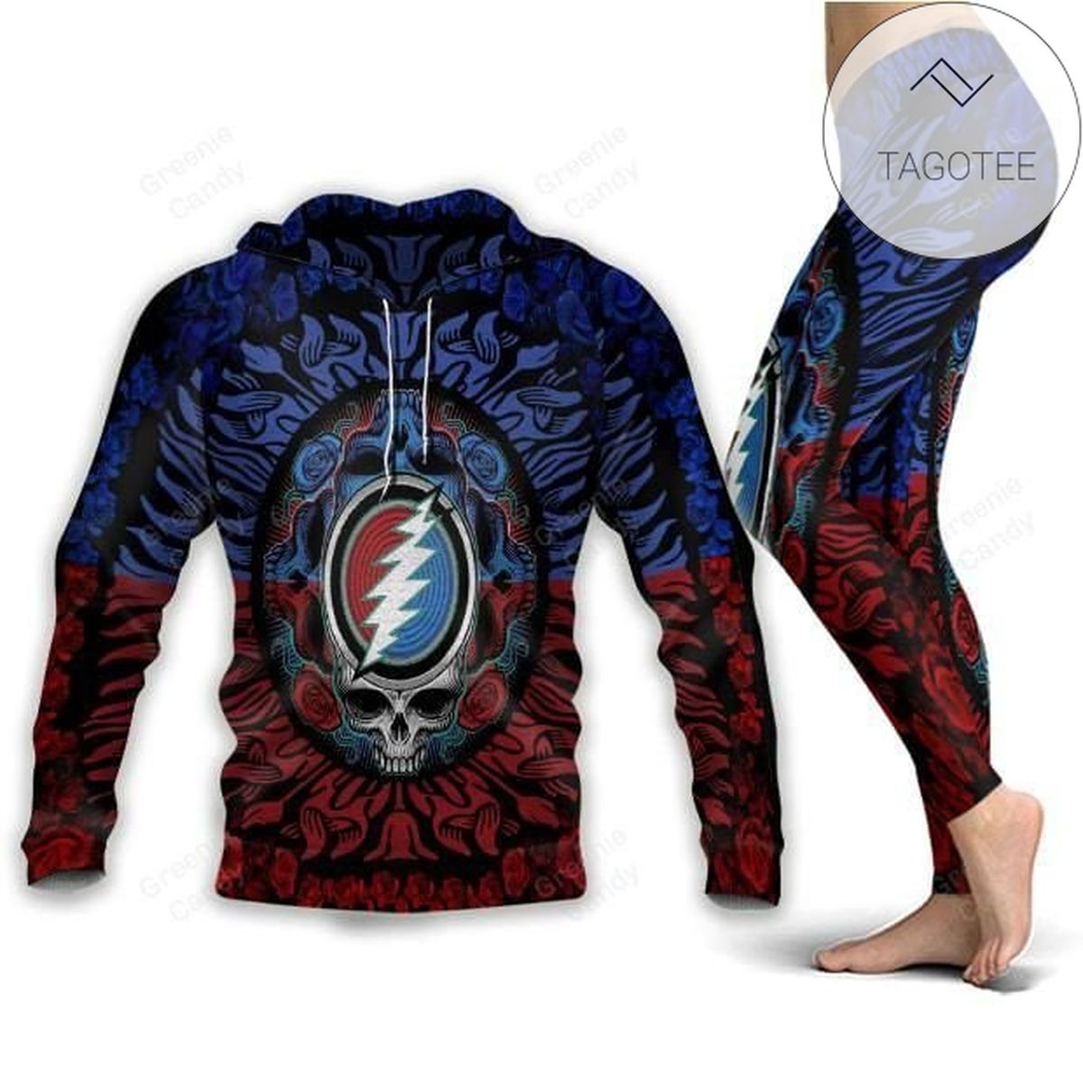 Grateful Dead Skull All Over Print 3D Hoodie And Leggings