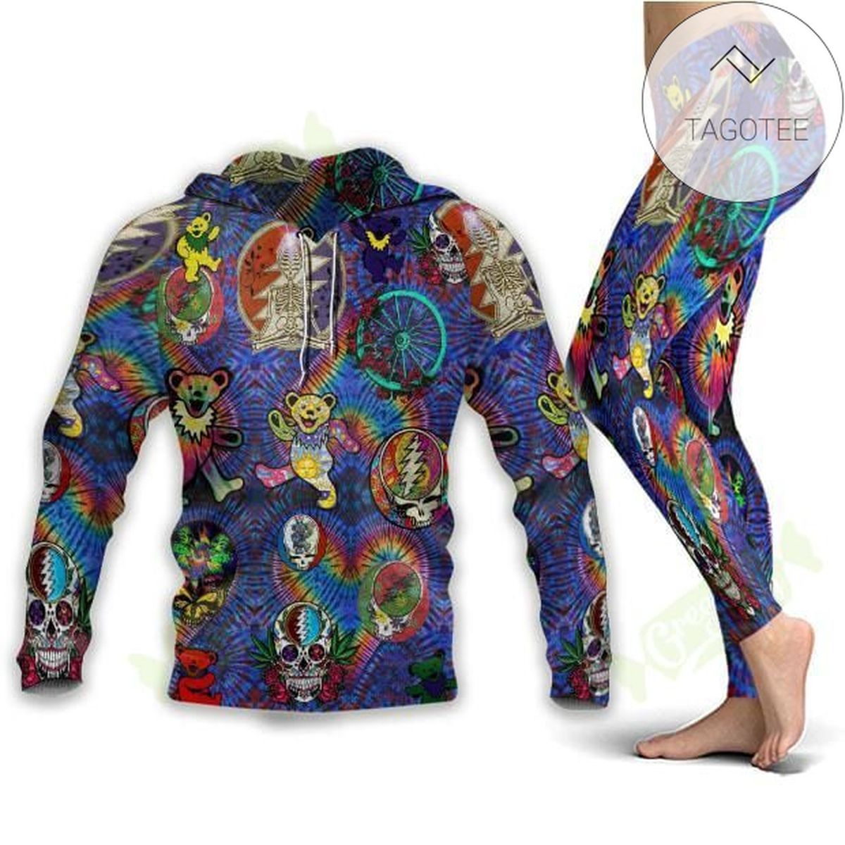 Grateful Dead Skull Pattern All Over Print 3D Hoodie And Leggings