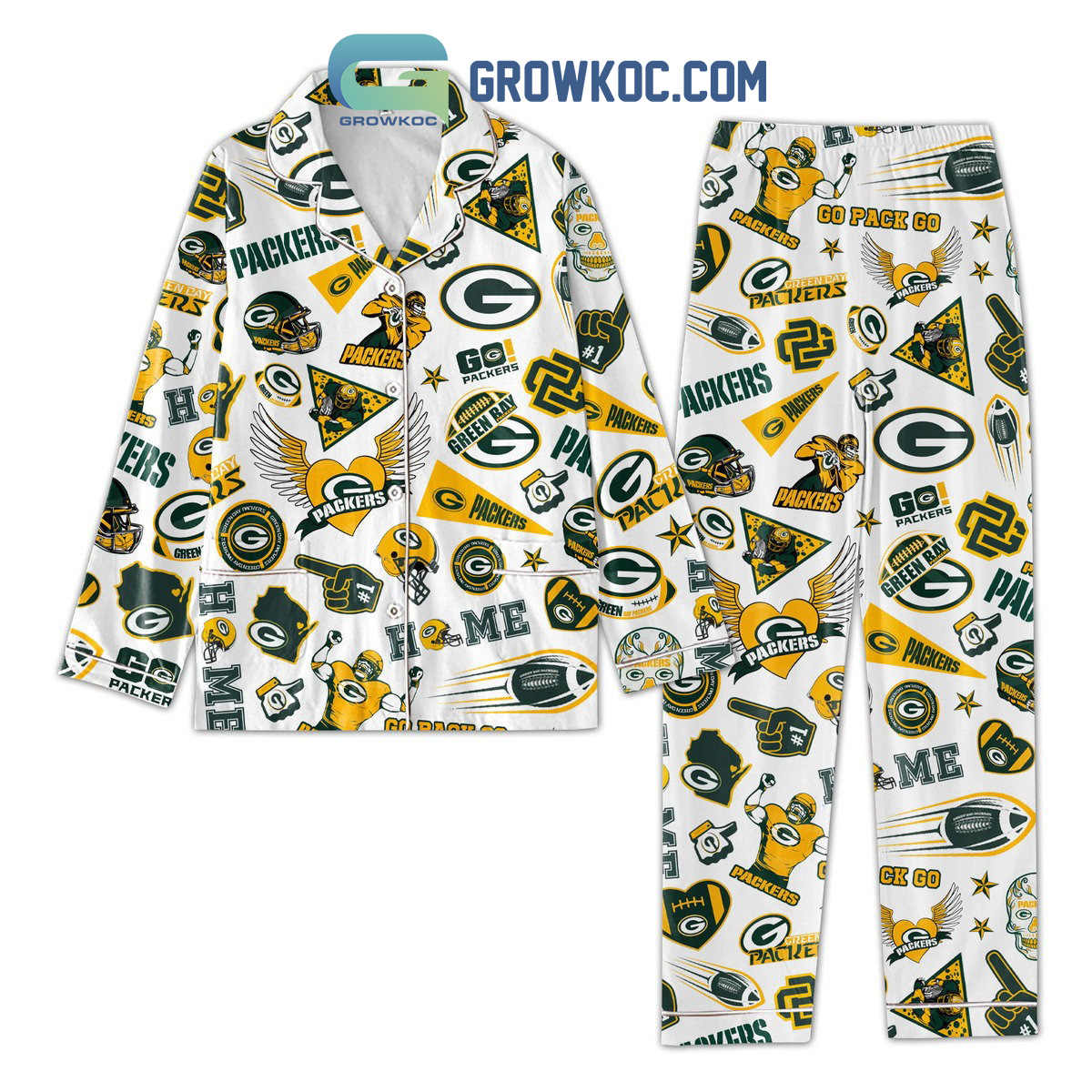 Green Bay Packers Go Pack Go Pajamas Set2B1 BmxwB