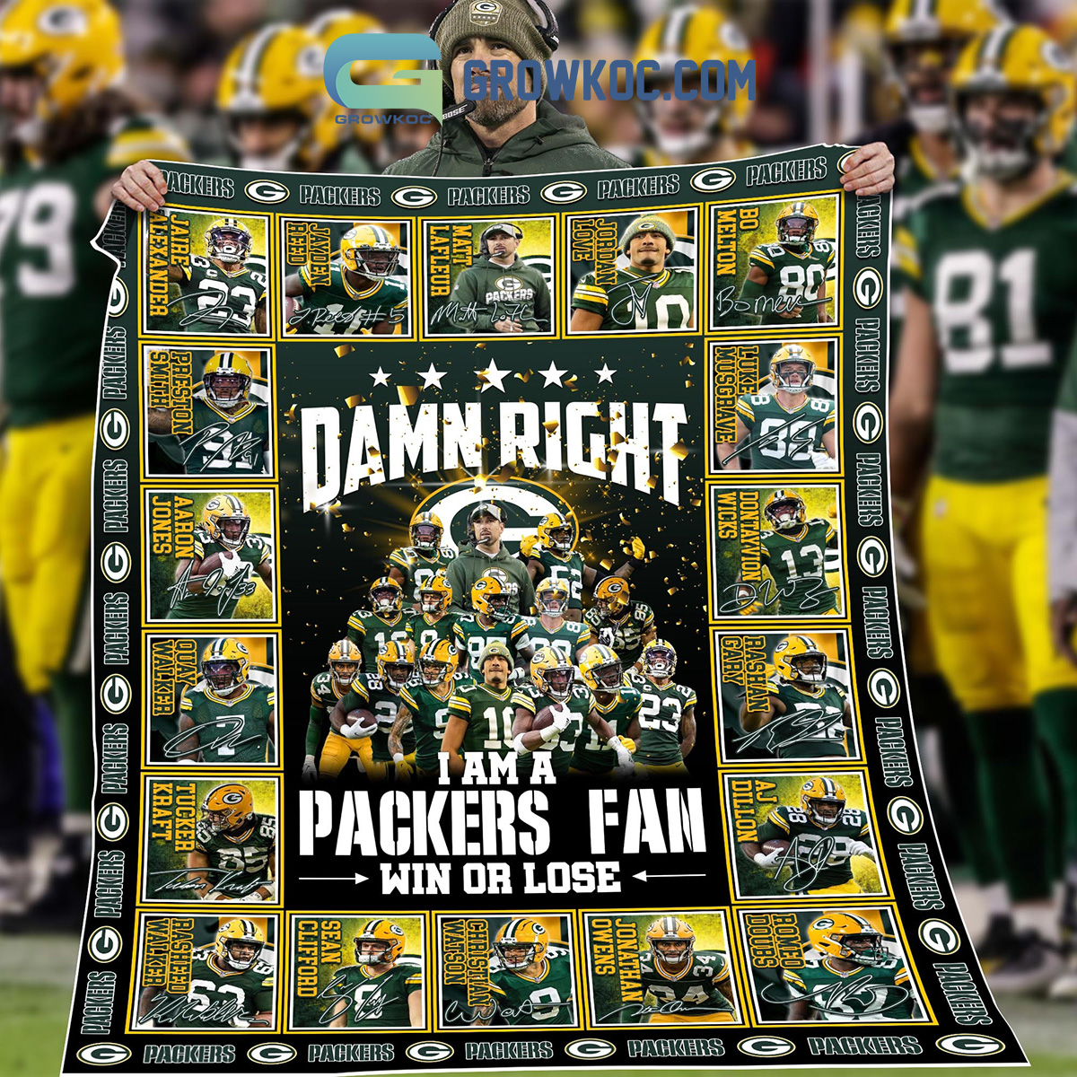 Green Bay Packers I Am Packers Fan Win Or Lose Fleece Blanket Quilt2B1 0E2UE