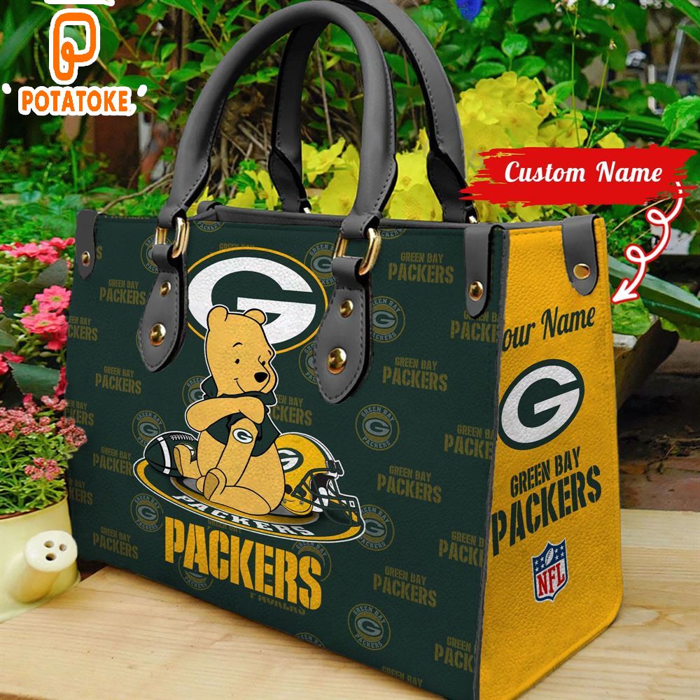 Green Bay Packers Pooh Bear Women Leather Hand Bag