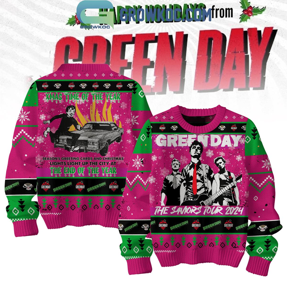 Green Day Happy Holidays From The Saviors Tour Christmas Ugly Sweater 1 KGHAF