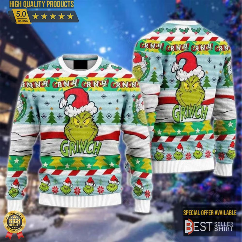 Grinch Ugly Sweater Grinch Santa Hat Funny Grinch Ugly Sweater Christmas Gifts