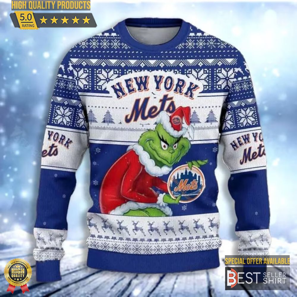 Grinch York Mets Ugly Christmas Sweater Ugly Christmas Sweater Christmas Gifts