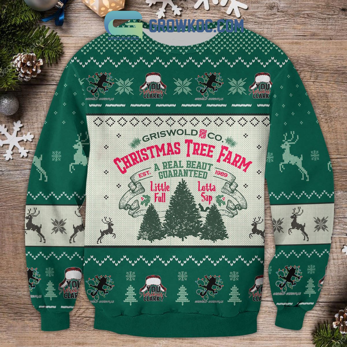 Griswold Co A Real Beaut Guaranteed Little Full Lotta Sap Christmas Ugly Sweater2B1 DSPbN