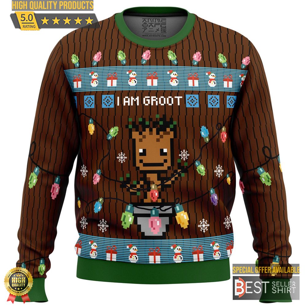 Guardians Of The Galaxy Ugly Christmas Sweatshirt Groot Ugly Sweater I Am Groot 1