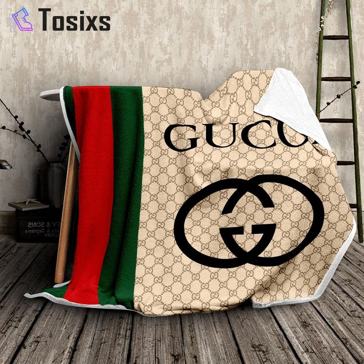 Gucci beige fashion logo luxury brand blanket fleece home decor 91 Blanket Fleece Image 1