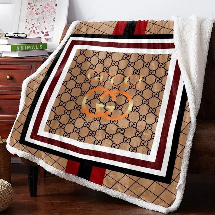 Gucci hive pattern red black line brown quilt blanket hot trending special gift