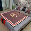 Gucci Grey Brown Inspired Bedding Set