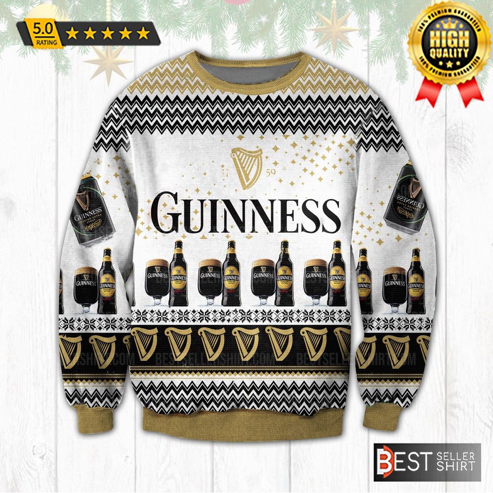 Guinness Beer Logos Deers Beer Lover Gifts Vintage Christmas Ugly Sweater 1