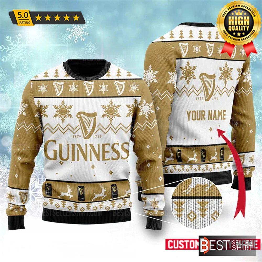 Guinness Beer Logos Personalized Christmas Ugly Sweater 1