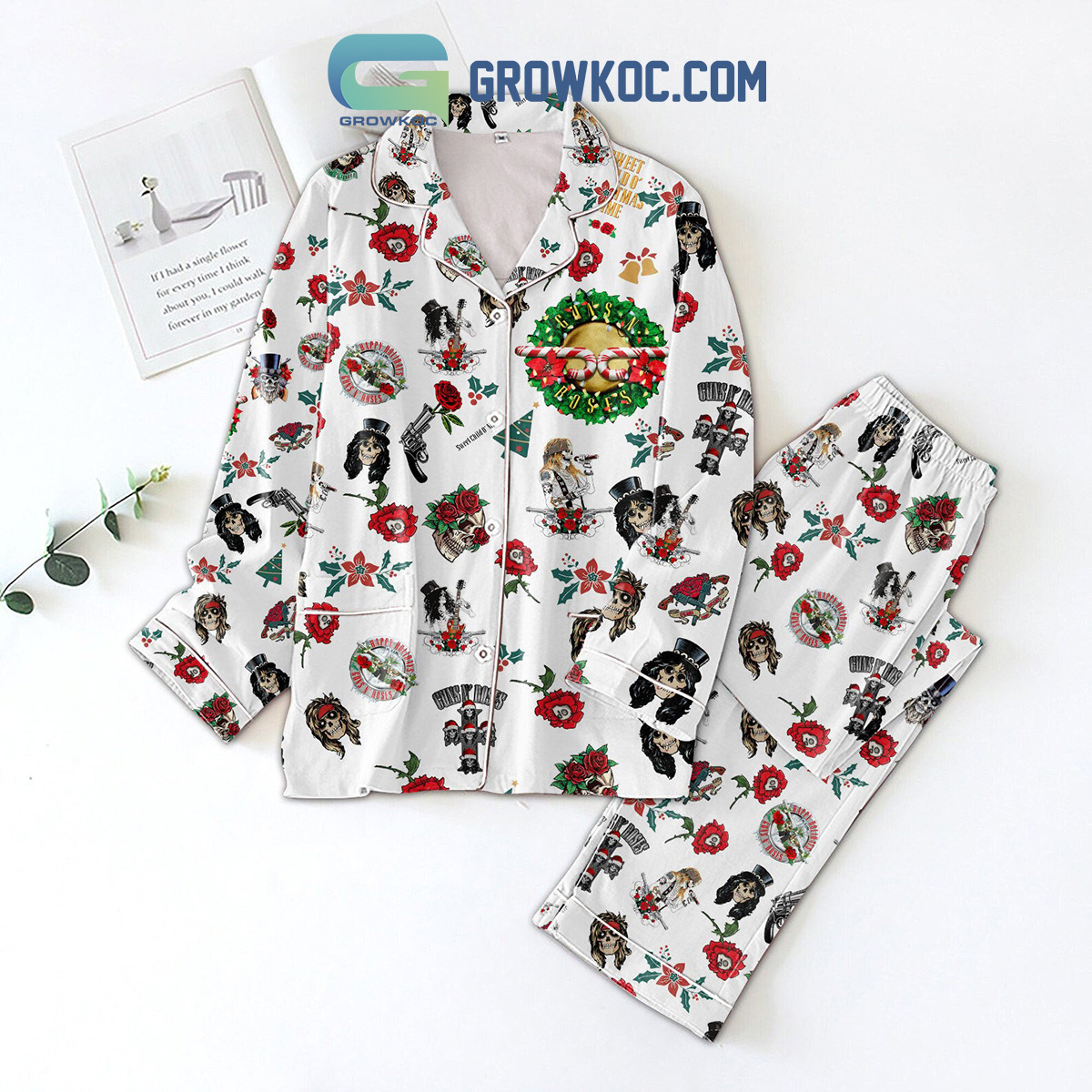 Guns N Roses Merry Christmas Pajamas Set2B1 9uBQK