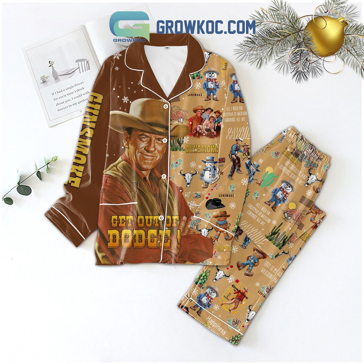 Gunsmoke Get Out Of Dodge All O Need For Christmas Is Vacation Pajamas Set2B1 Ku6fX