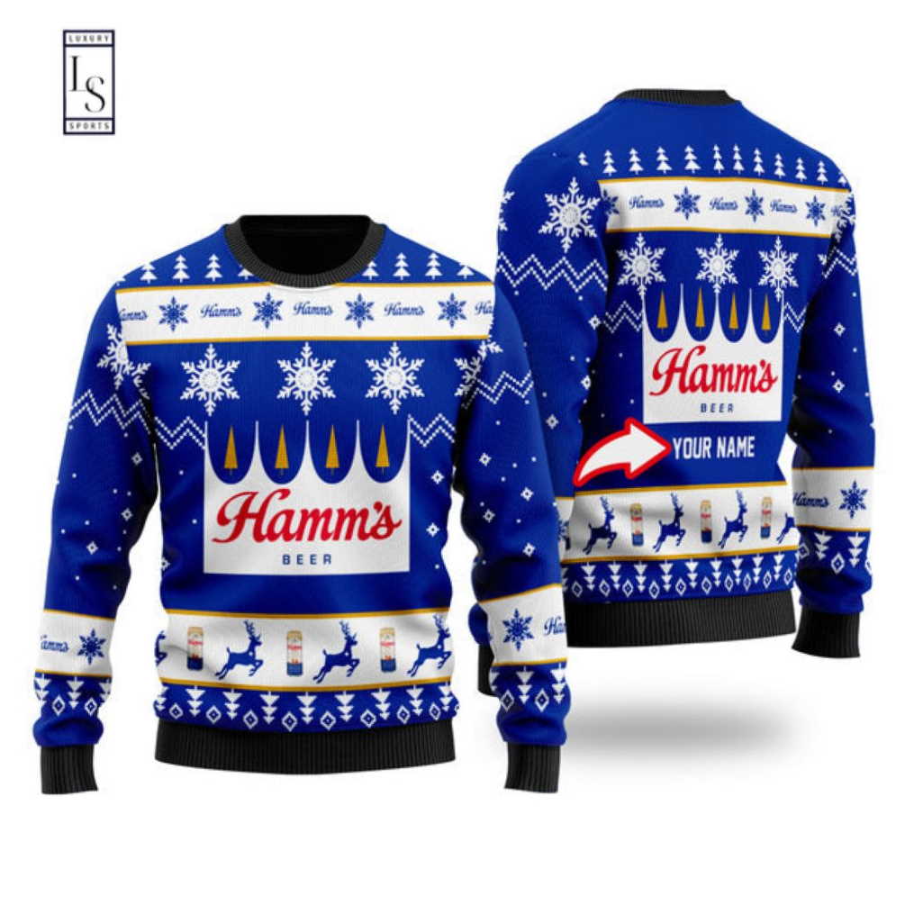 Hamms Beer Personalized Ugly Christmas Sweater