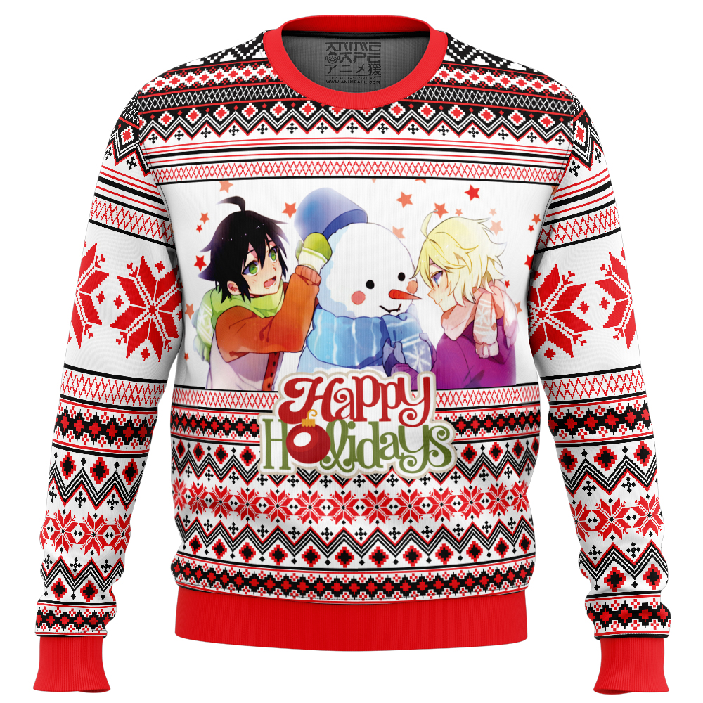 Happy Holidays Seraph of the End Ugly Christmas Sweaters FRONT mockup