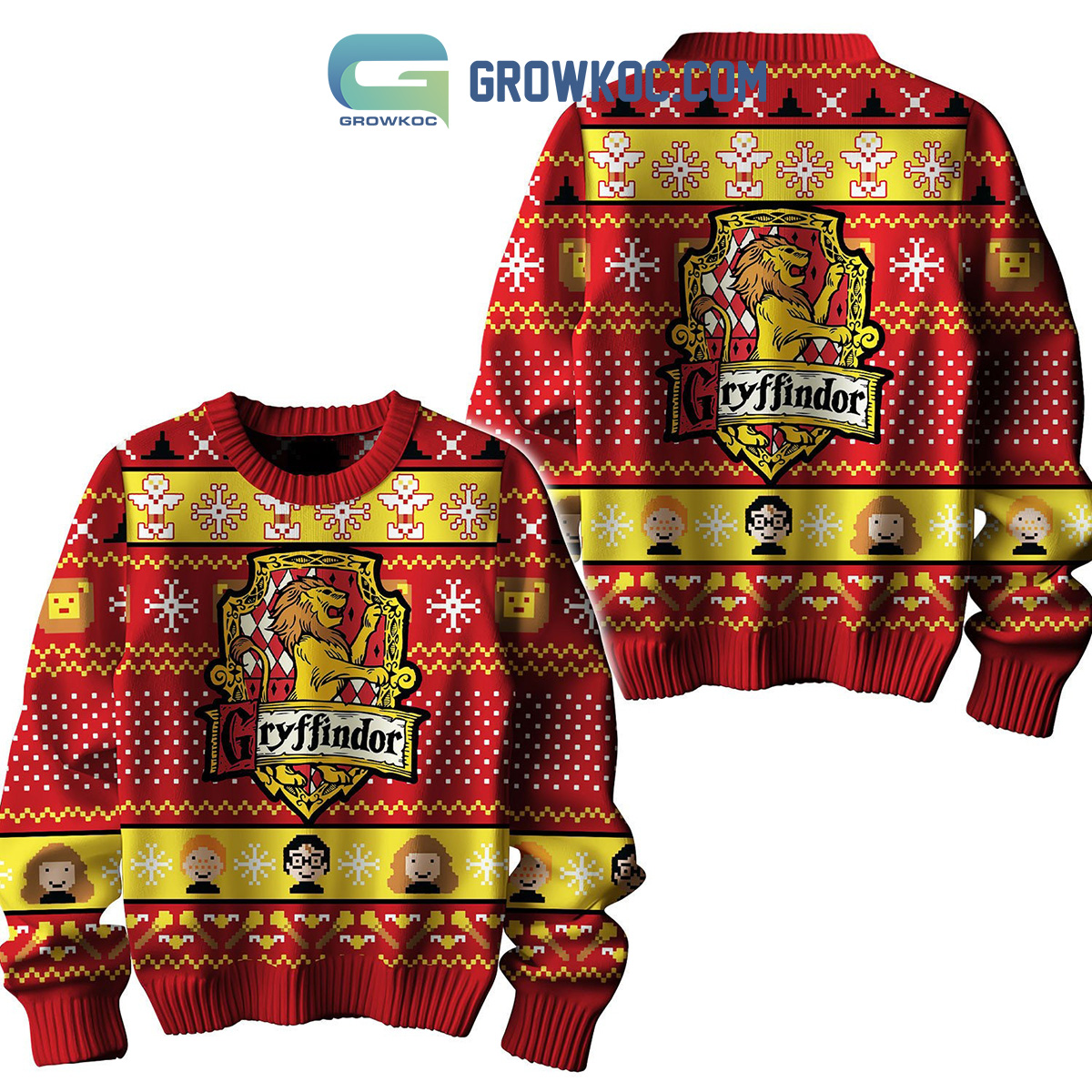 Harry Potter Gryffindor Harry Ron Hermione Ugly Sweater2B1 UGlWc