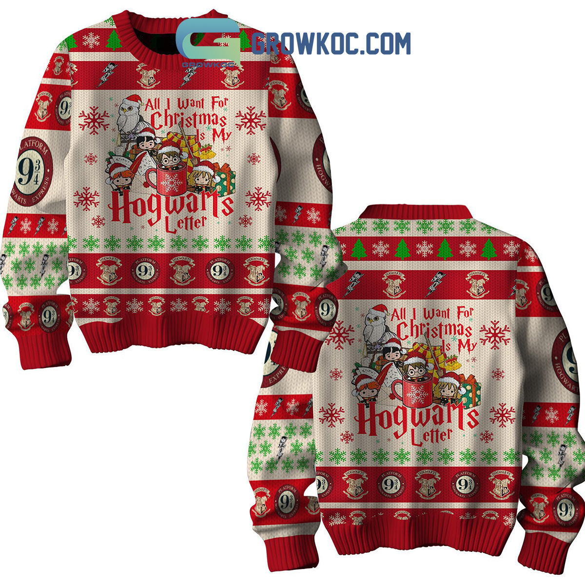 Harry Potter Hogwarts Letter Is All I Need Christmas Ugly Sweater2B1 ZqyVg