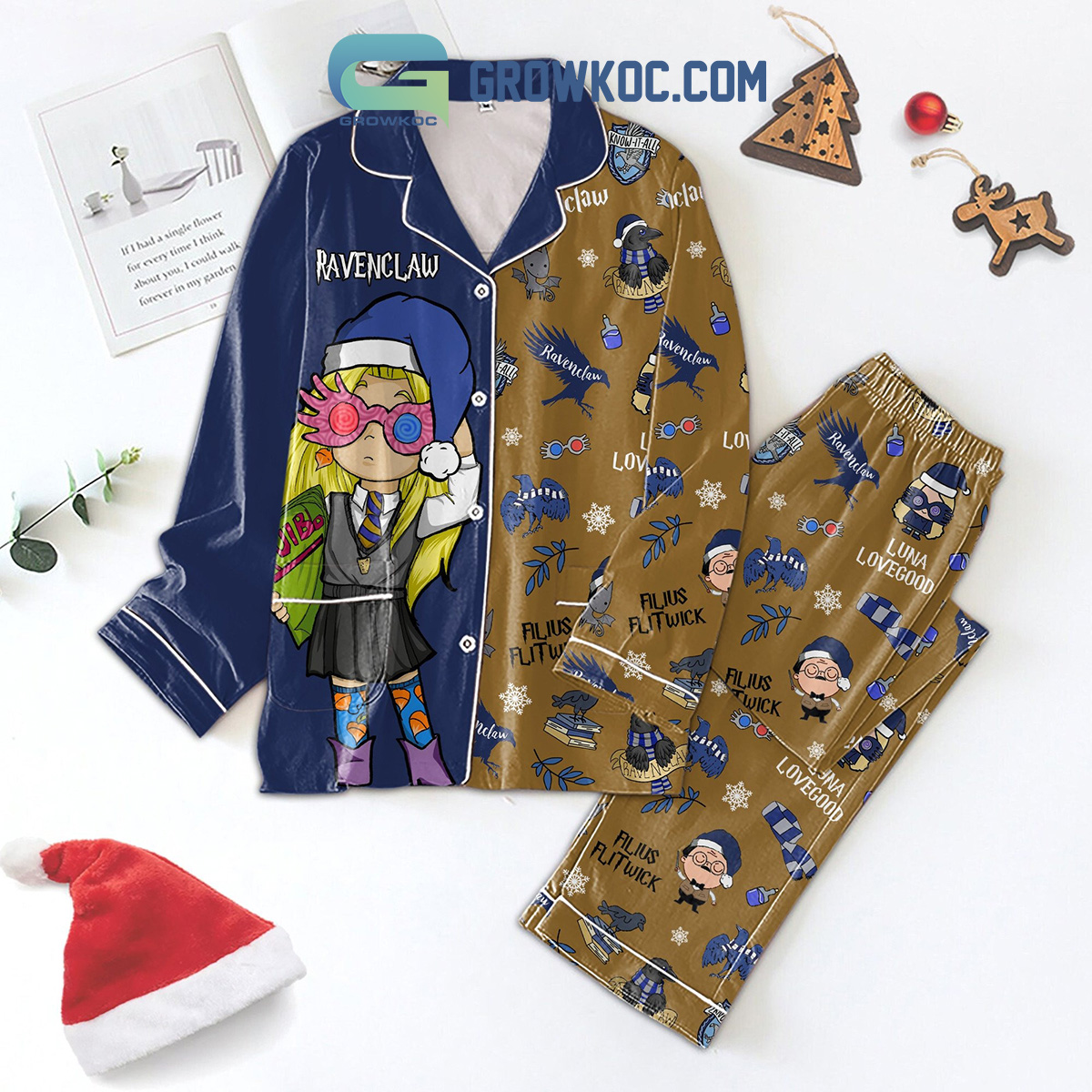 Harry Potter Ravenclaw Luna Lovegood Alius Flitwick Pajamas Set2B1 2PKIE