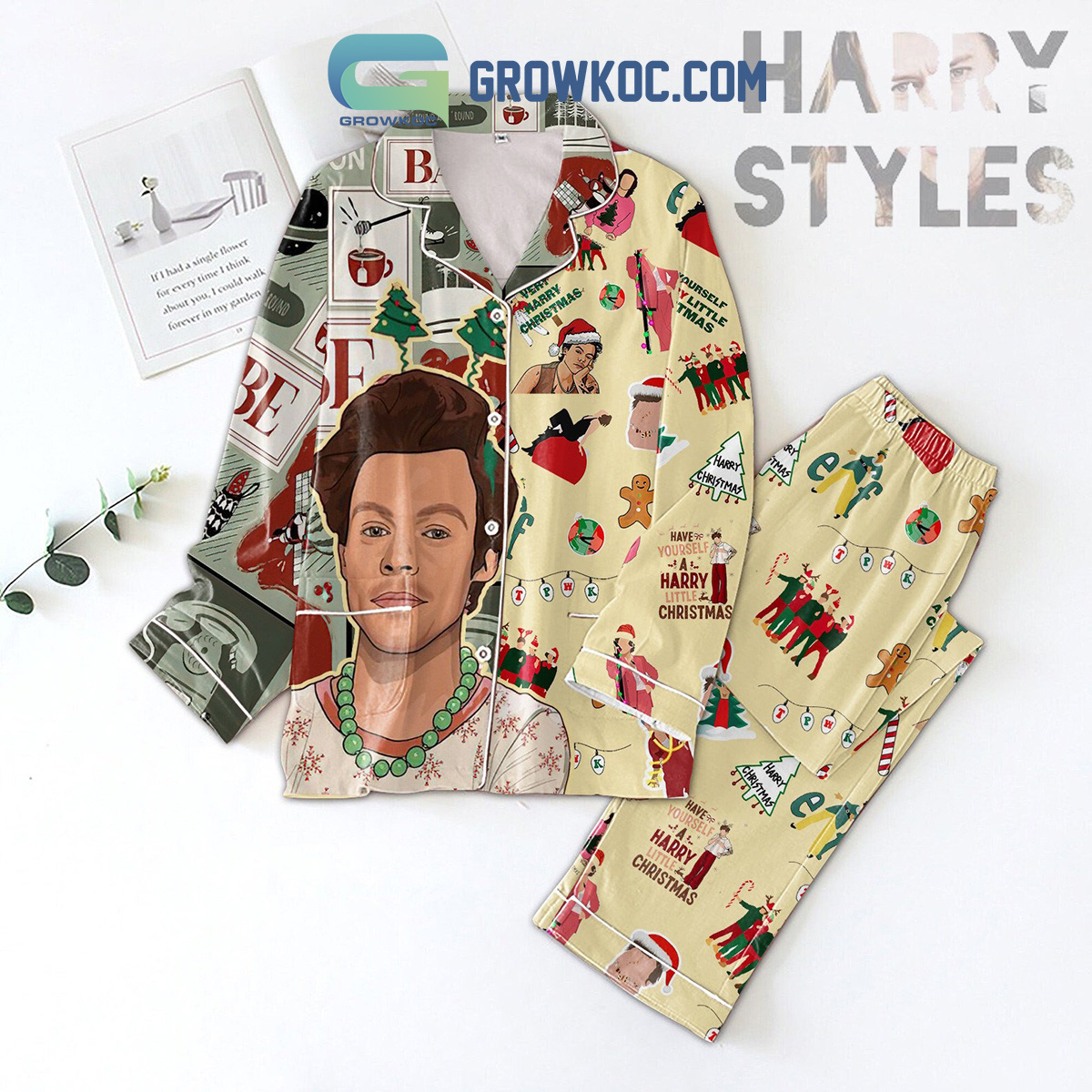 Harry Styles Have Yourself A Harry Little Christmas Pajamas Set2B1 PHYmN