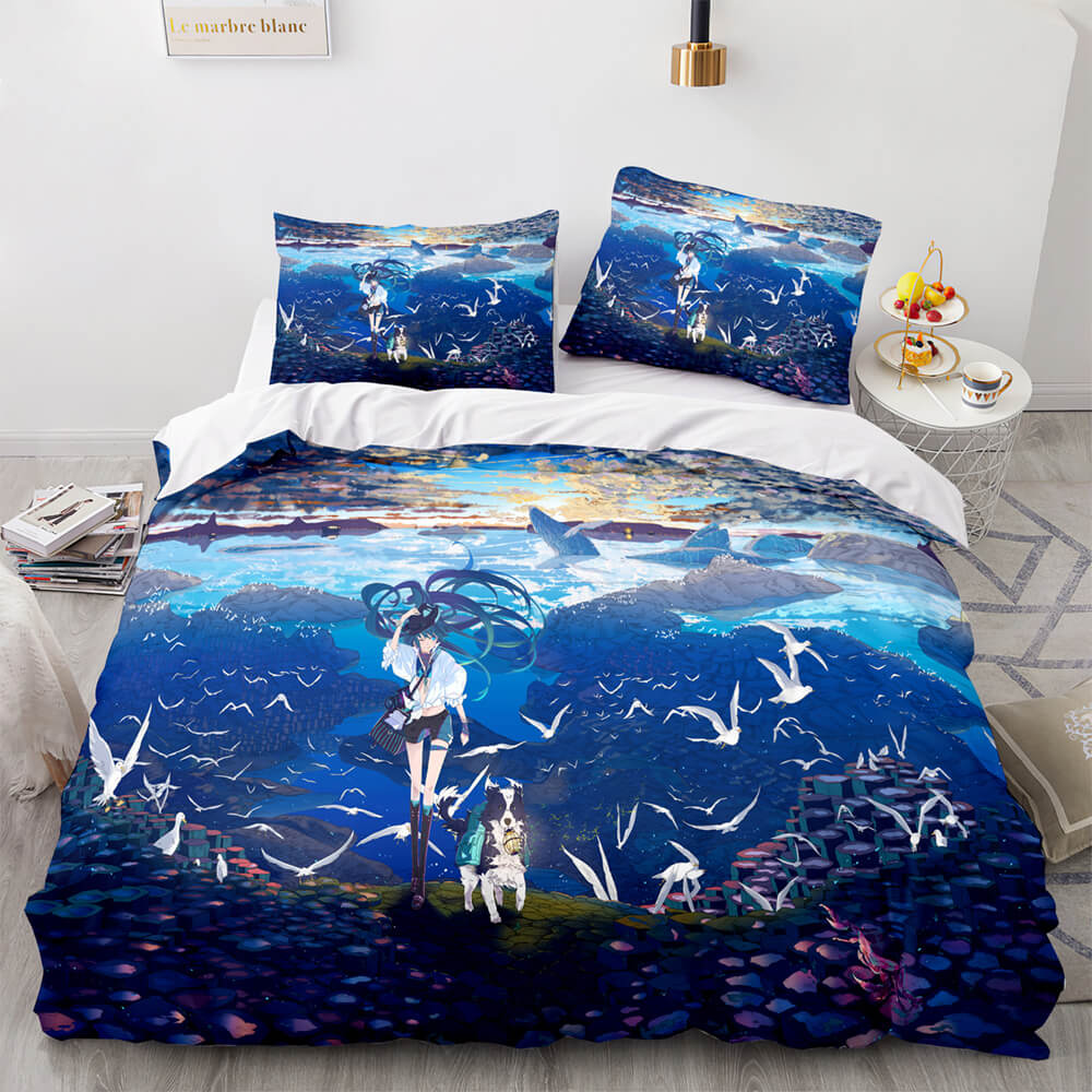 HatsuneMikuCosplayBeddingSetFullDuvetCoverComforterBedSheets 7