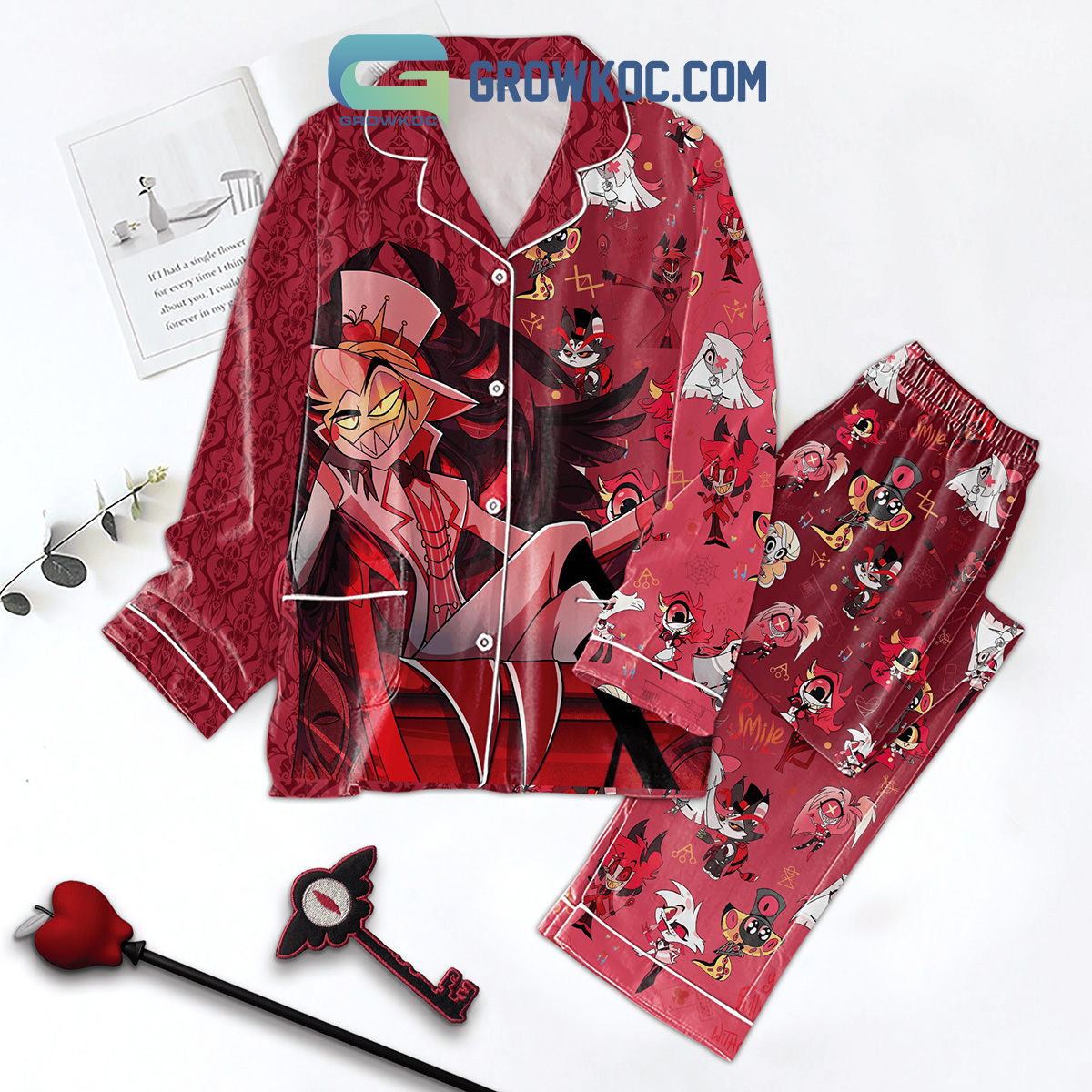 Hazbin Hotel Anime Polyester Pajamas Set2B1 l1VQi