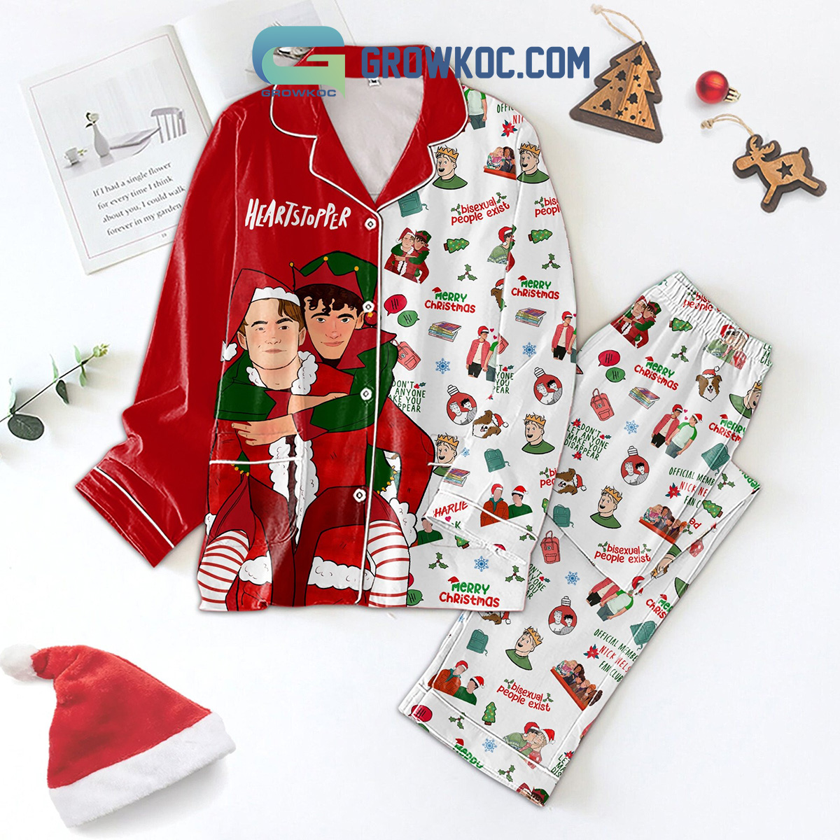 Heartstopper Merry Christmas Bisexual People Exist Pajamas Set2B1 Sf5cO