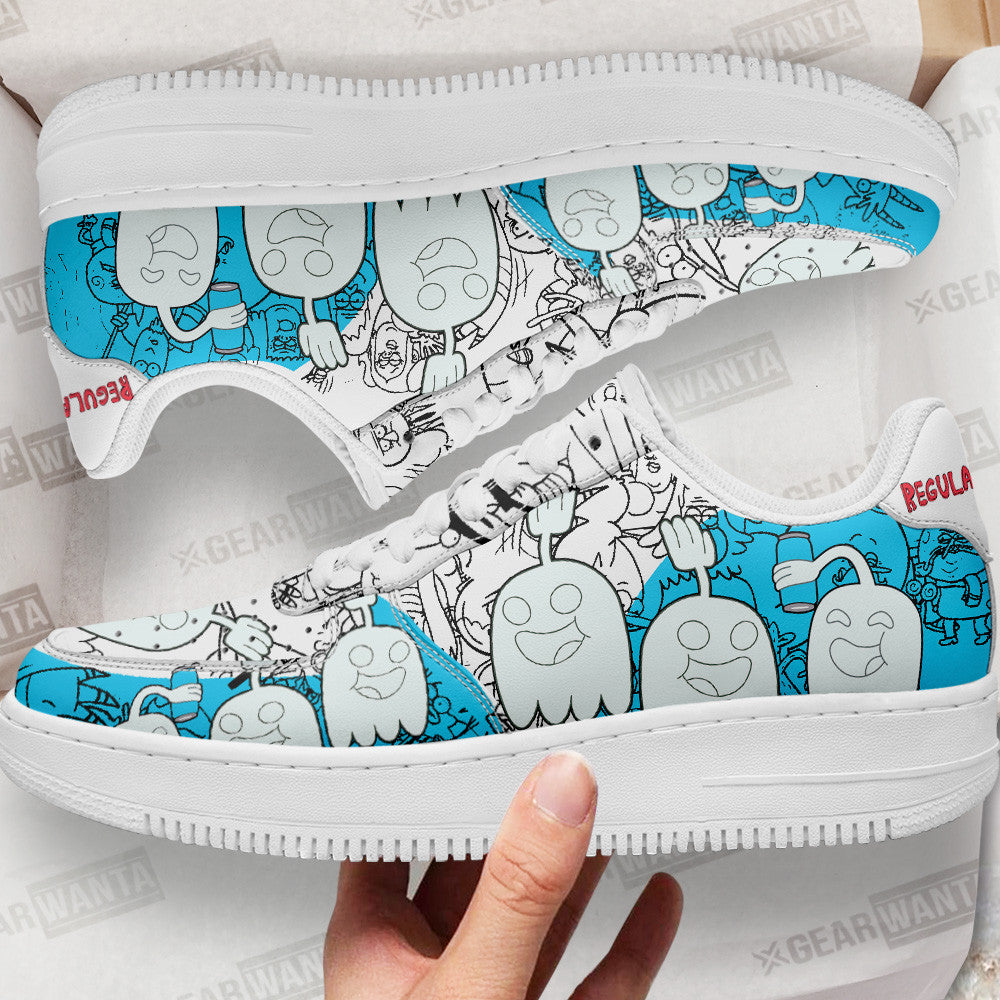 Hi Five Ghost Regular Show Air Sneakers Custom Cartoon Shoes 1 GearWanta