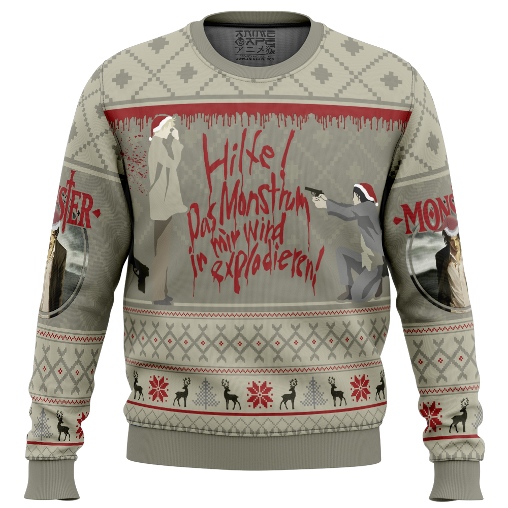 Hilfe Das Monstrum Monster Ugly Christmas Sweater FRONT mockup