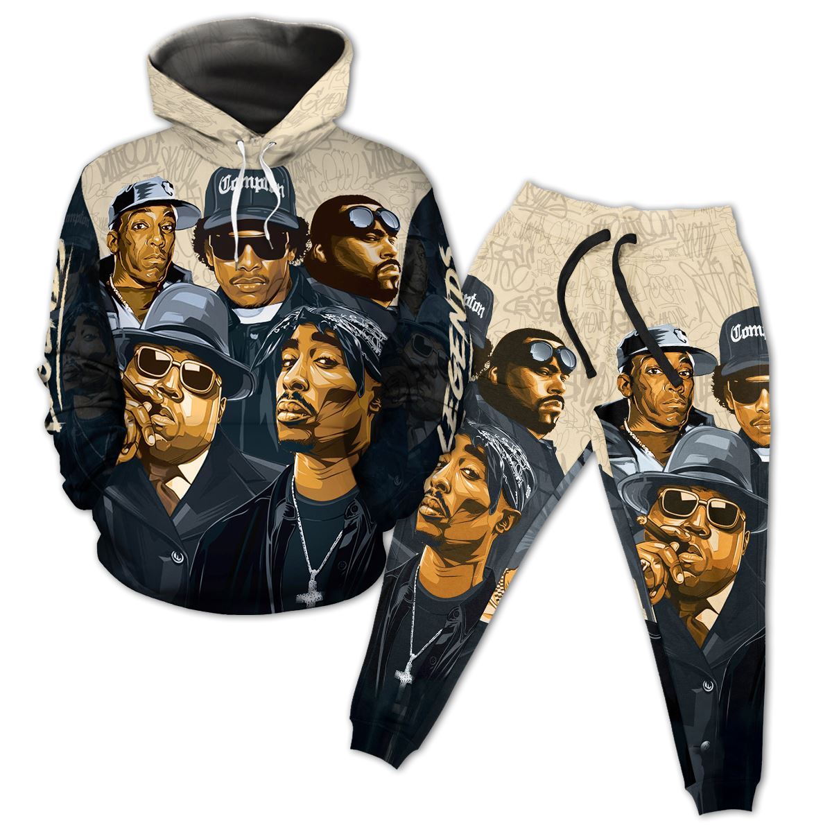 HipHopLegends2 HoodieandJoggersSet2024