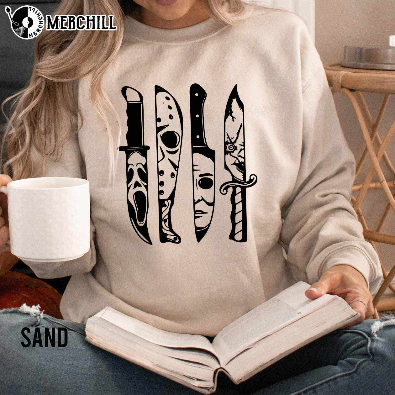 Horror Movie Characters Sweatshirt Halloween T Shirt for Adults 4