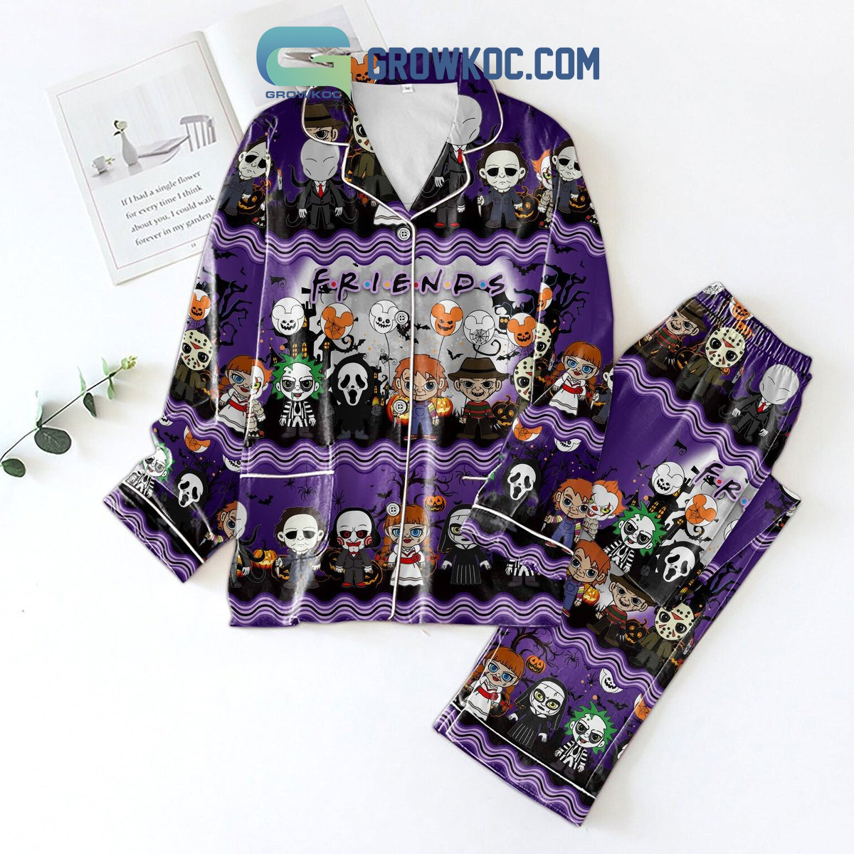 Horror Movies Friends Halloween Pajamas Set2B1 fPnLF