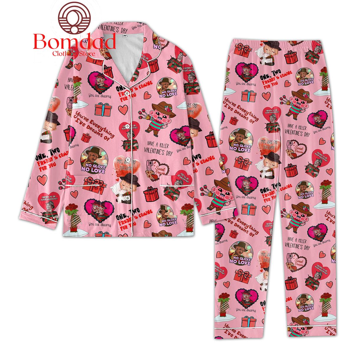 Horror Movies Have A Killer Valentines Day Pajamas Set Bomdad 997b42 0