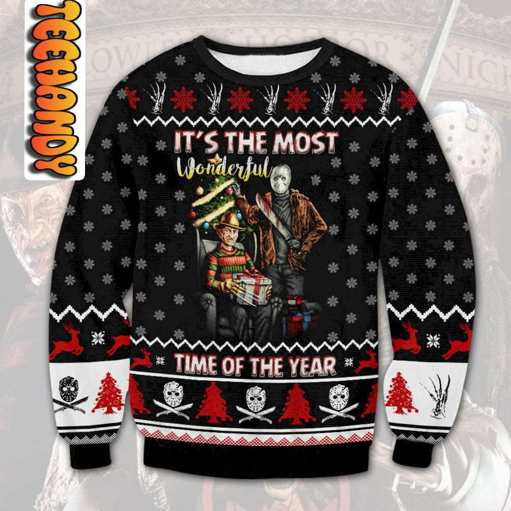 Horror Wonderful Time Ugly Christmas Sweater