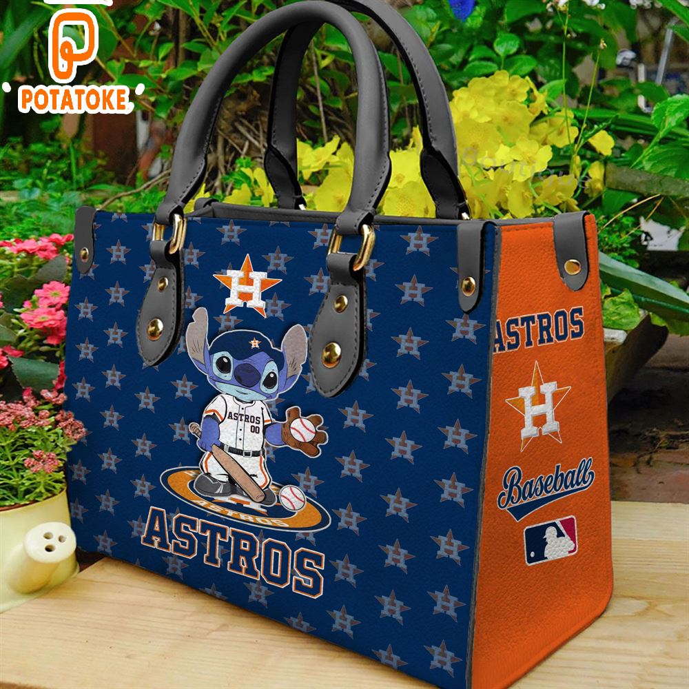 Houston Astros Stitch Women Leather Hand Bag