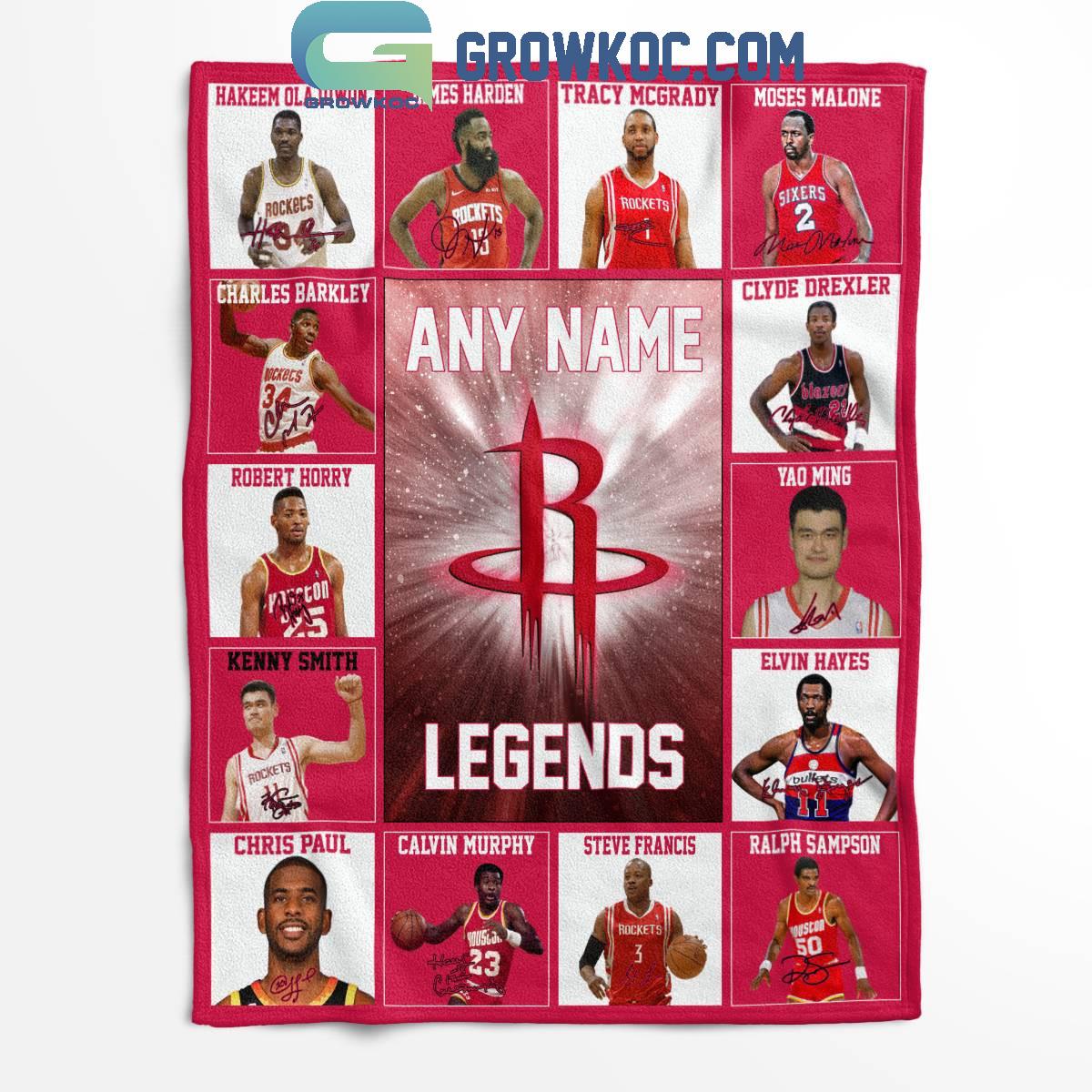 Houston Rockets Legends 2024 Fan Personalized Fleece Blanket Quilt 1 a4iaO