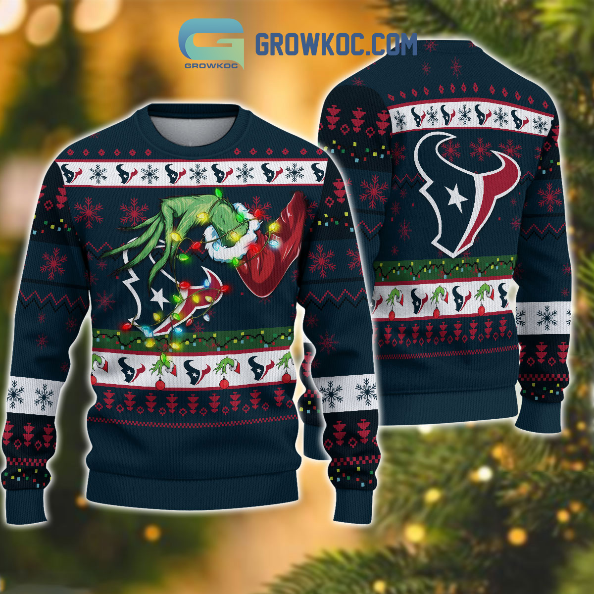 Houston Texans NFL Grinch Christmas Ugly Sweater2B1 KlQjH