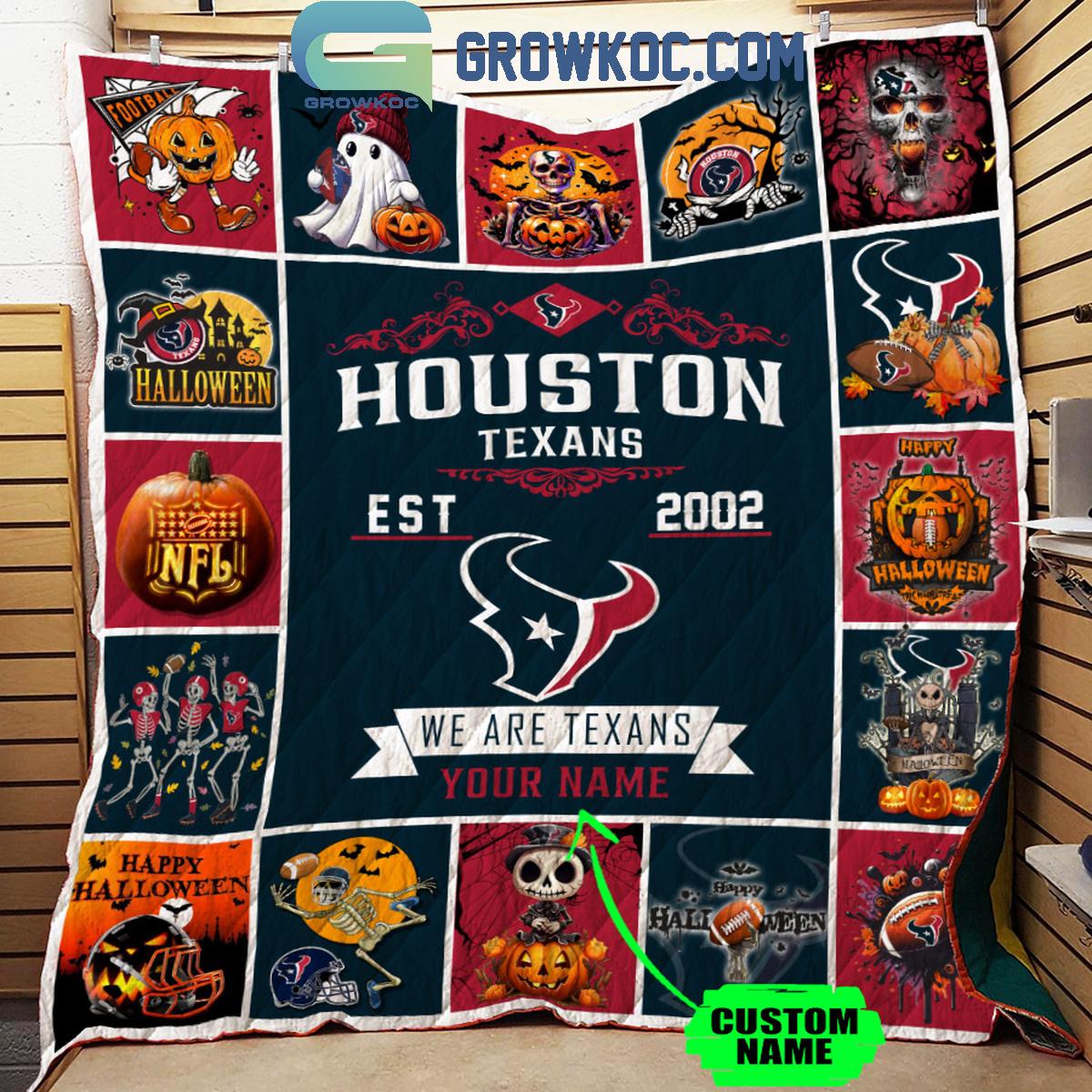 Houston Texans We Are Texans Est. 2002 Personalized Fleece Blanket Quilt 1 vDRgG