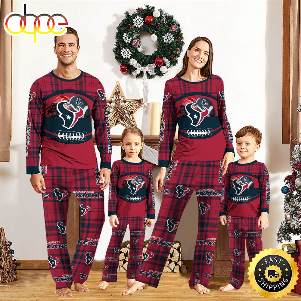 Houston Texans NFL Custom Your Name Football Team Pajamas dcbtns