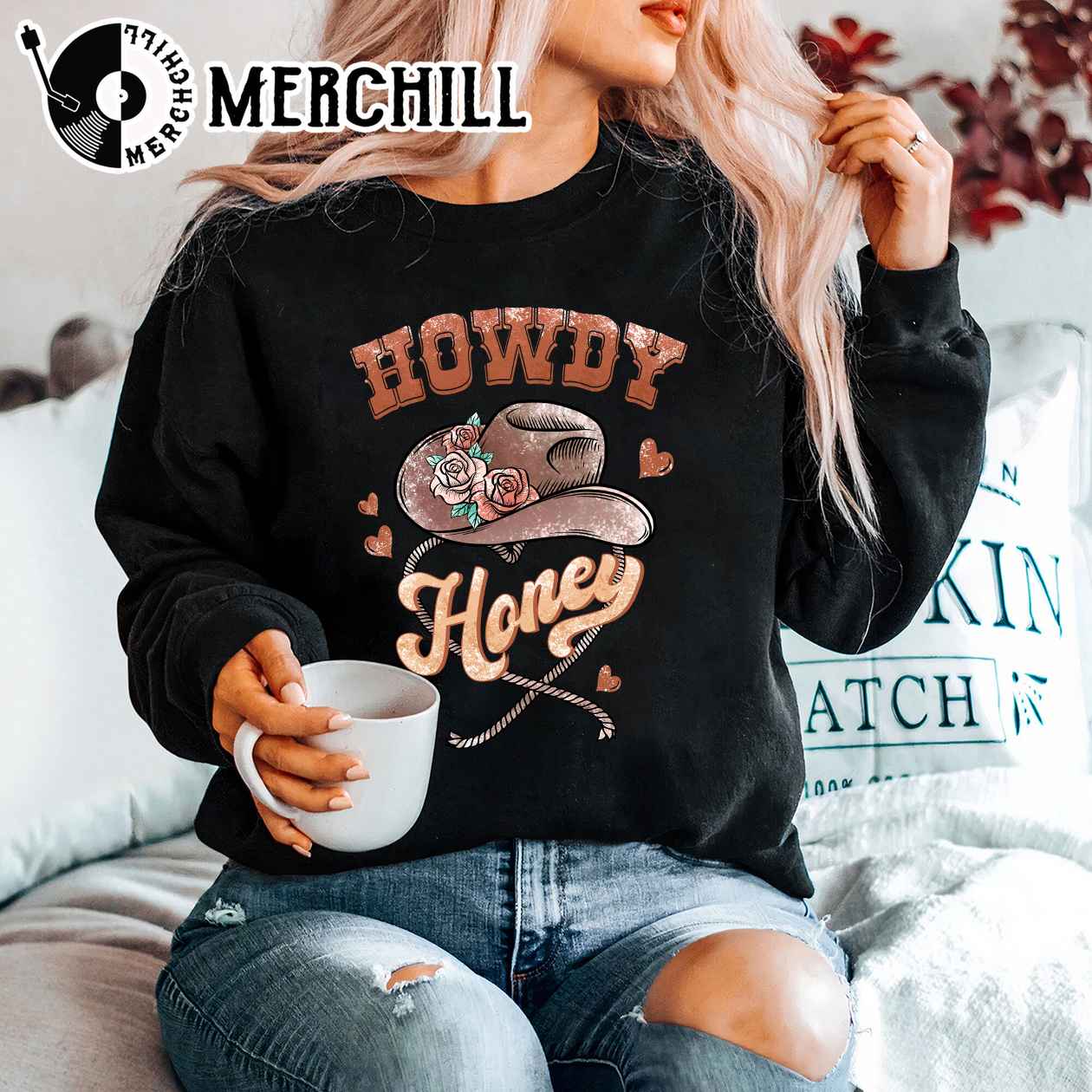 Howdy Honey Sweatshirt Funny Western Valentines Day Gift 2